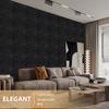 3D Wall Panels PVC Wave Design,11.8" X 11.8" Wall Panels Brick Wallpaper Waterproof for Interior Living Room Bedroom Decor