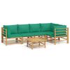 VidaXL Salon de jardin 6 pcs avec coussins vert bambou 3155169