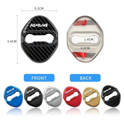 For RAV4 Accessories, Door Lock Cover, Love For RAV4 Custom Sticker Interior Parts, Stainless Steel Door Lock Striker Cover, High Quality Mirror
