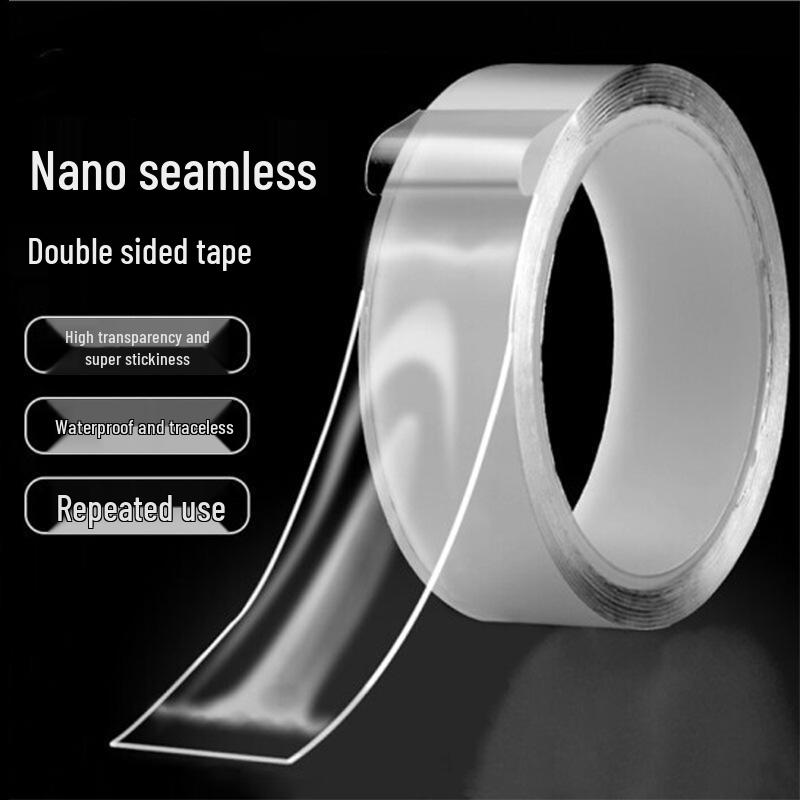 Traceless Nano Magic Tape: Strong, Washable, Transparent, Double-Sided, Punch-Free Sticker.
