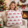 Christmas Tree Heart and Embroidered Throw Cover for Sofa Couch Living Room Decor