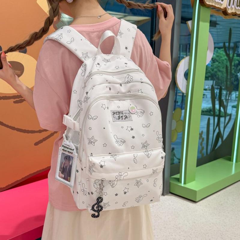 Schoolbag New Japanese Cartoon Cute Plaid Schoolbag Junior High School Girls and Girls Students Backpack Large Capacity Lightweight Backpack