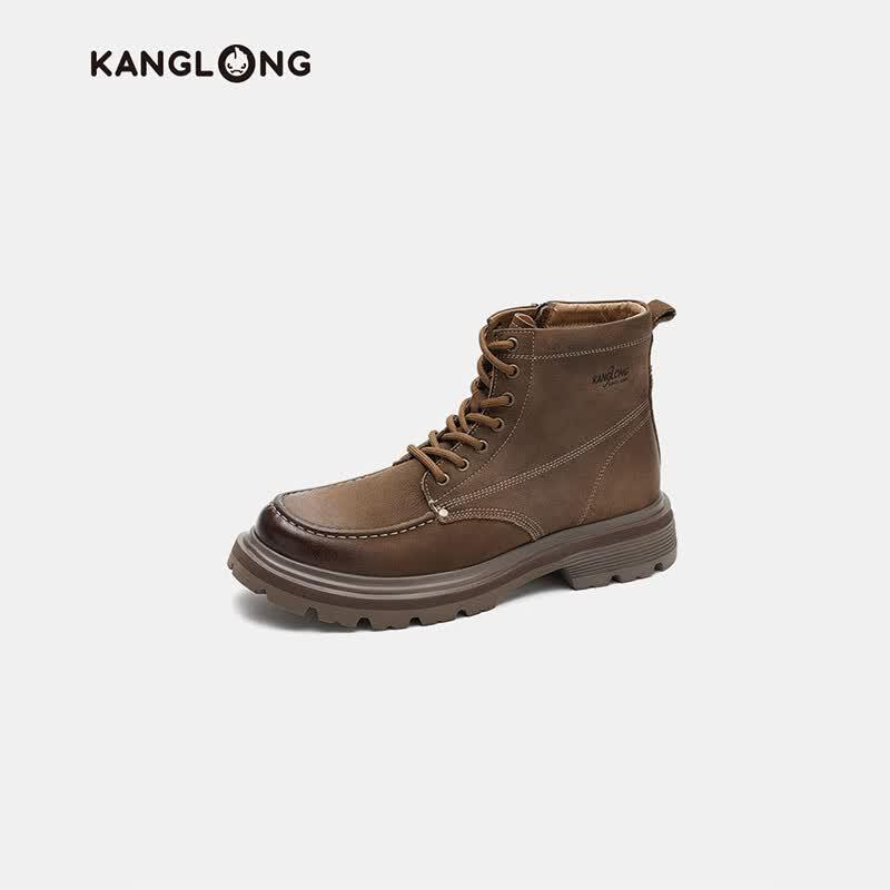 Kanglong Men s Thick-Heeled Elevated Martin Boots 40 коричневый