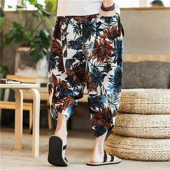 Short de plage pour homme à motif éléphant thaïlandais - Tendance, Pantalon court grande taille style chinois, Design carotte du Myanmar et Dai