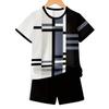 Summer Gradient Colored Letters Creative Fun Pattern Children's Fashion Comfortable Soft Breathable Short Sleeved Two-piece Set