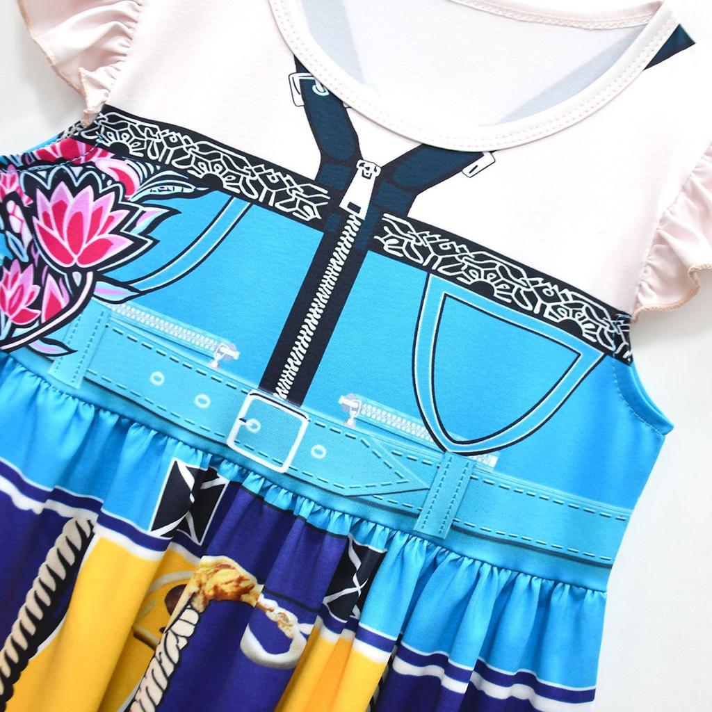 Girls' Fashion Comfortable Children's Dresses Sweet Prints Versatile Dresses Girls