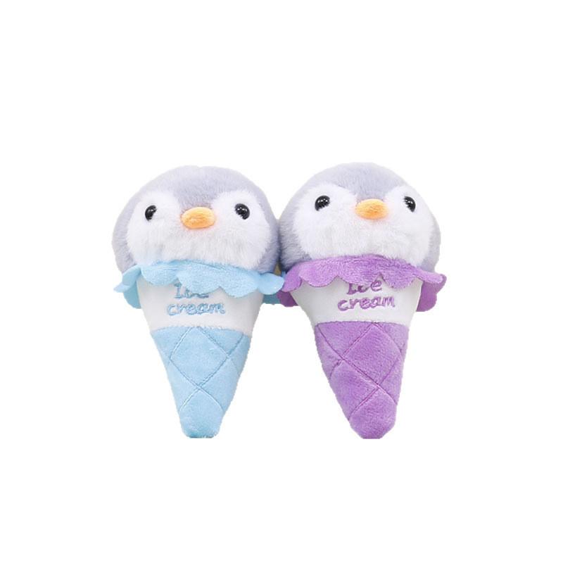 Cute Cream Ice Penguin Plush Pendant Keyring With Embroidered Design Letters