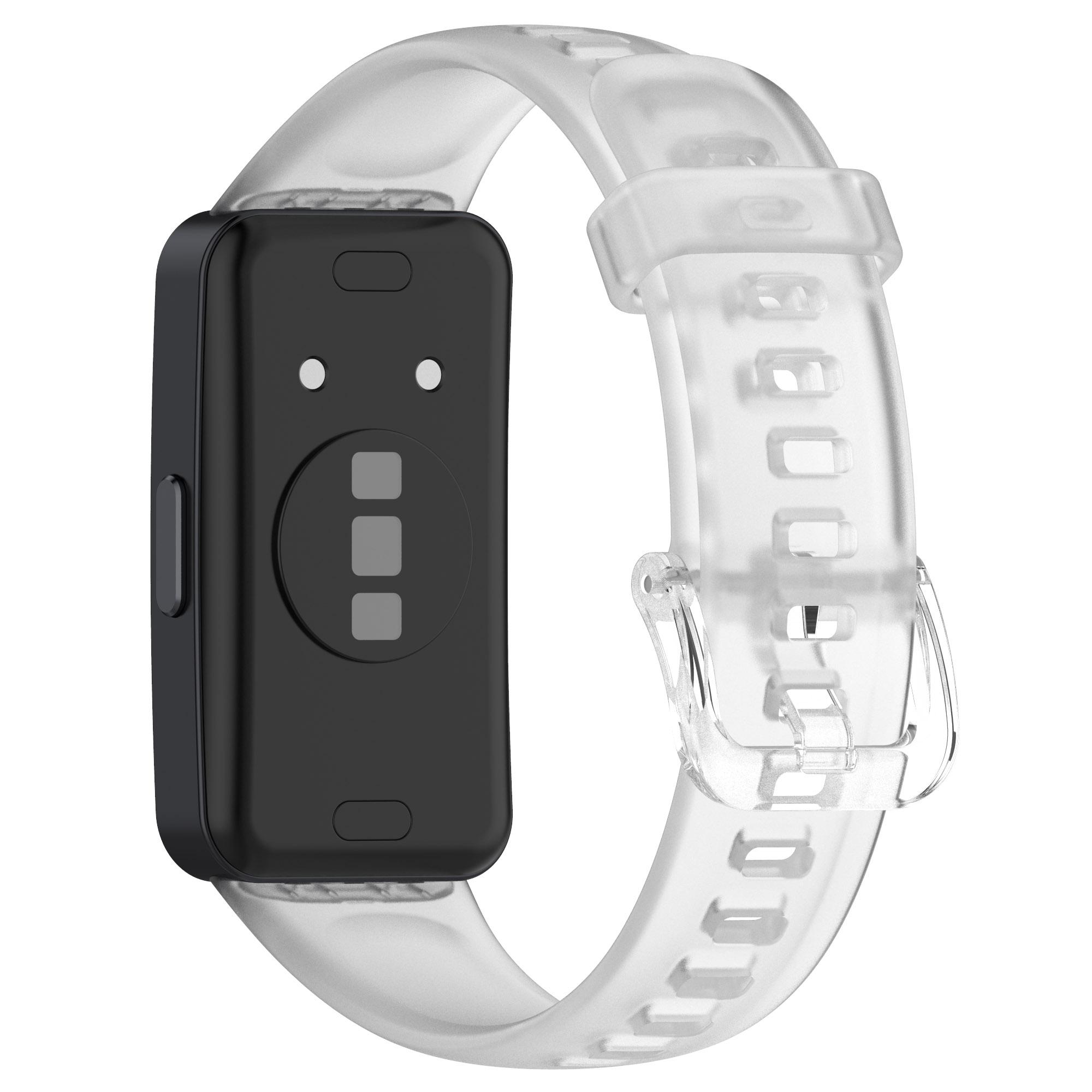 

Для Huawei Band 10/10 NFC/Band 8/Band 8 NFC/Band 9/Band 9 NFC Силіконовий ремінець для годинника Дихаючий М який ремінець для годинника з пряжкою Transparent