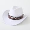 New Western cowboy hat, Tibetan wool top hat, men's and women's autumn/winter outdoor ox-head accessory, travel riding hat