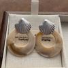 Romantic Natural Shell Ring Earrings Fritillary Geometric Earrings Ocean Vintage Vacation Wind Earrings