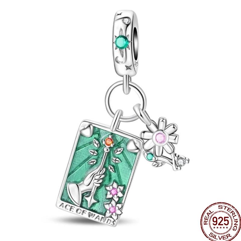 Original Copper Charm Beads Luminous Firefly Tarot Card Perfume Butterfly Bead For Women Diy Bracelet Charm Jewelry