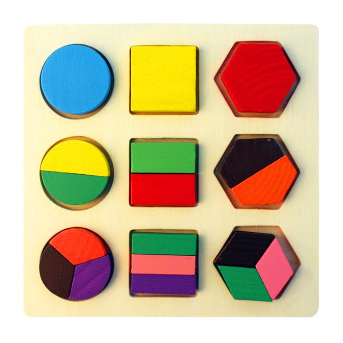 Montessori Geometric Shape Matching Wooden Puzzle for Early Childhood Education