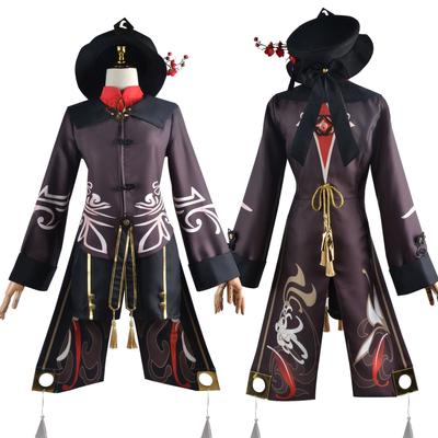   Hutao Cosplay Costume Shoes Uniform Wig Chinese Style Halloween Costumes for Women Game Hu Tao