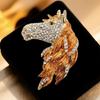 Sturdy Craftsmanship Horse Brooch Alloy Jewelry With Smooth Surfaces for Party Outfits