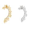 Women Rhinestones Earrings No Pierced Ear Clip Cuff Leaf Pendant Jewelry Fashion Accessory Geometric Earhook Party Wedding