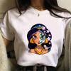 Disney Cartoon Villain Princess Graphic T Shirts Streetwear Y2k Women T-shirts Summer Tops Harajuku Ladies T Shirt White Blouses