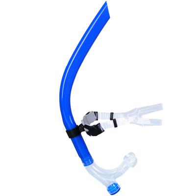 Snorkel de entrenamiento de natación con montaje central en la parte delantera, boquilla de silicona cómoda, equipo para nadadores jóvenes adultos y niños
