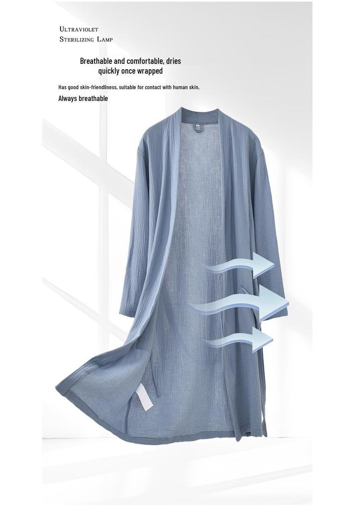 Cotton Crepe Yukata Bathrobe: 26 Styles Spring/Summer, Unisex, Lightweight Pajamas & Home Robe for Couples.