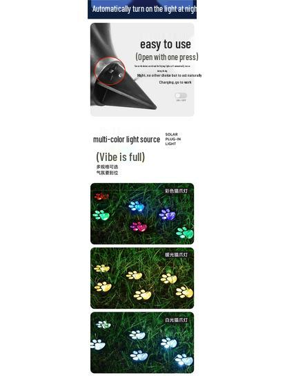 Solar Bear Paw Ground Light, Waterproof Outdoor Garden Lawn Night Light