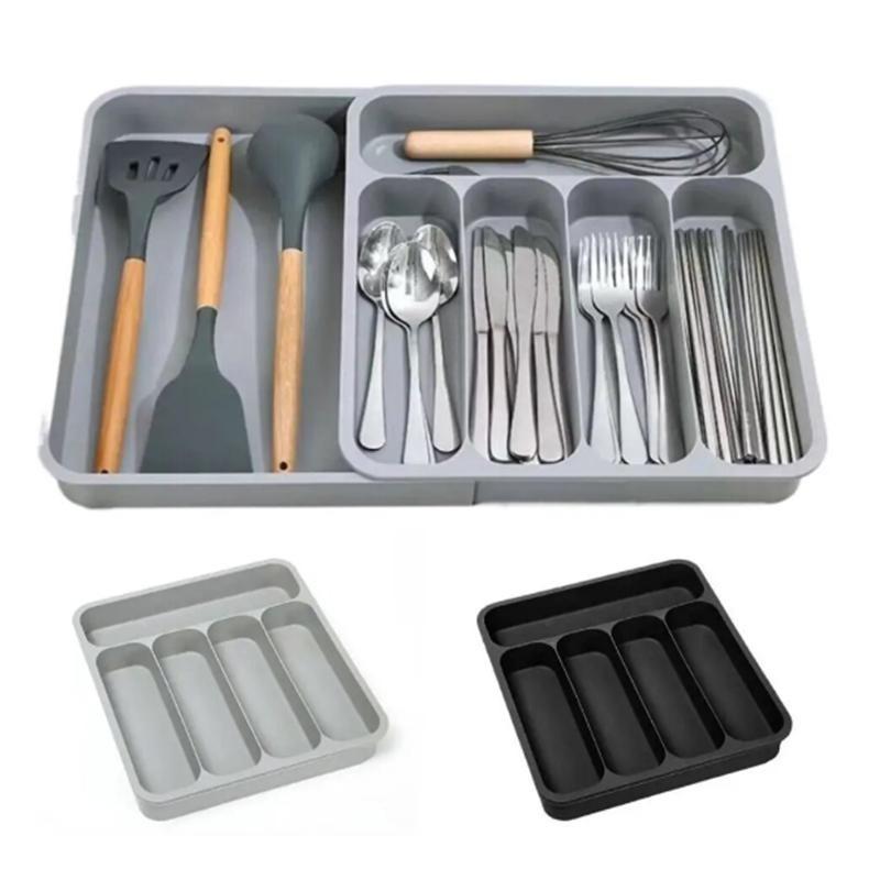 

Пыленепроницаемый органайзер для столовых приборов с 6 отделениями. Функциональный регулируемый органайзер для посуды. Расширяемый органайзер для ящиков.