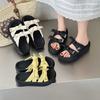 Bow wear cool slippers women's summer versatile thick bottom open toe casual sandals