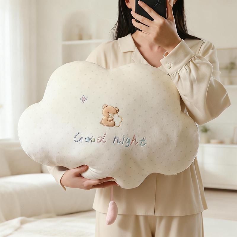 Squishy GOOD NIGHT Sky Plush Pillow Soft Cloud Star Moon Front Backside Cushion Bed Home Decoration Gift