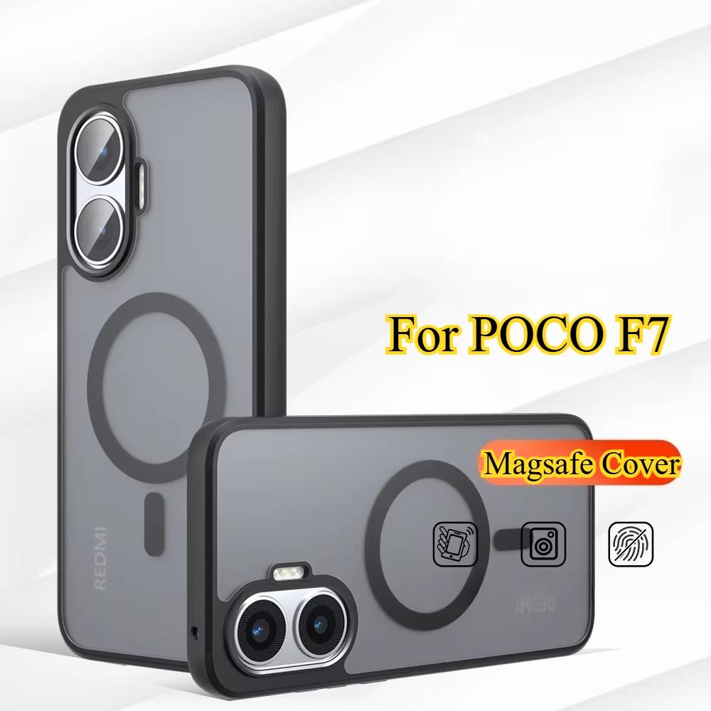 Pro Poco F7 Pouzdro pro Magsafe Magnetický Matný Akrylový Nárazník pro Xiaomi POCO F 7 POCOF7 Redmi Turbo 4Pro Bezdrátové Nabíjení Tvrdé Pouzdro