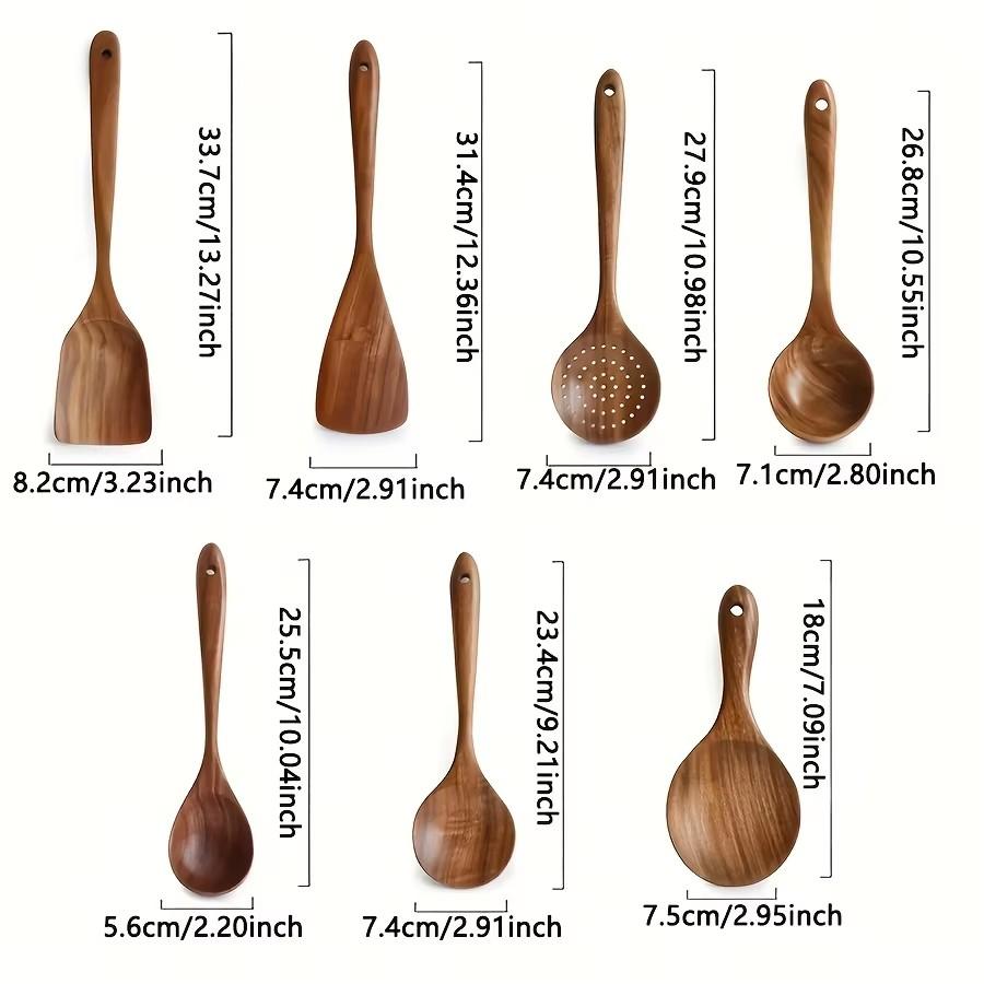 Kitchen Utensils Set Thailand Teak Wood Tableware Set Spoon Ladle Rice Colander Soup Skimmer Kitchenware Cooking Tools
