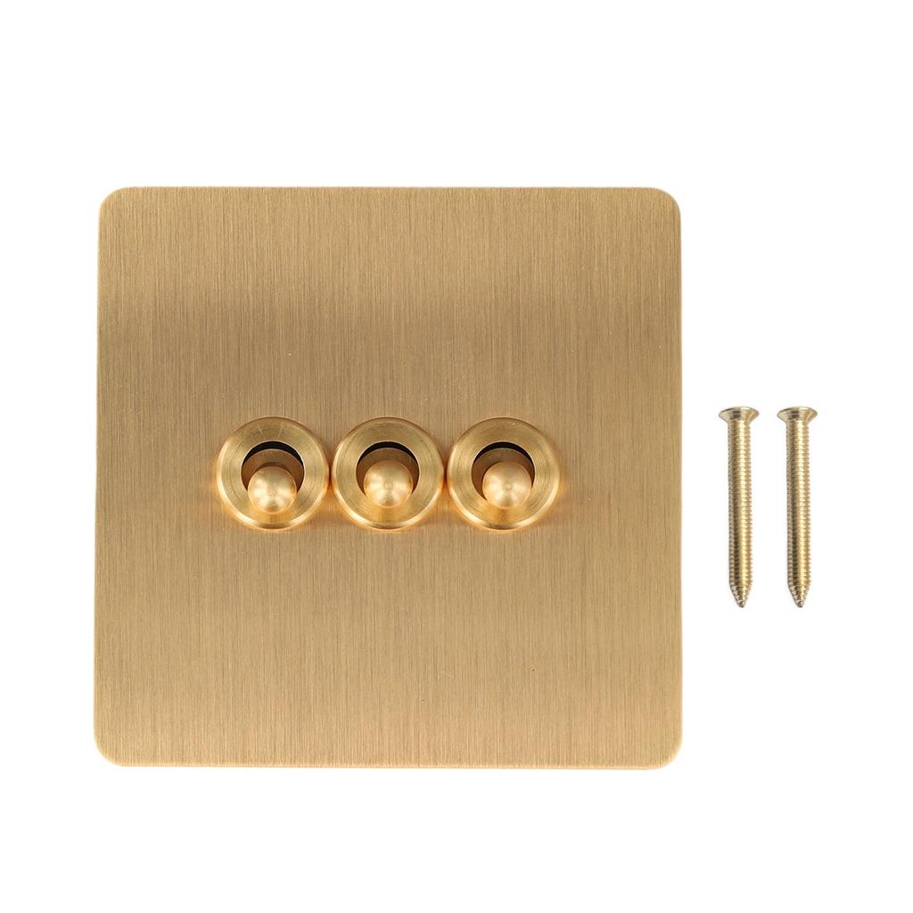 Sustainable Material Premium Brass Rocker Light Switch in Gold Finish
