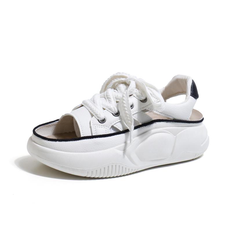 Bílé boty pro studenty Dámské Trendy Letní Nové Platforma Zvyšující výšku Prodyšné Neformální boty Street