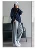 145cm White Plaid Loose Fit Joggers for Women