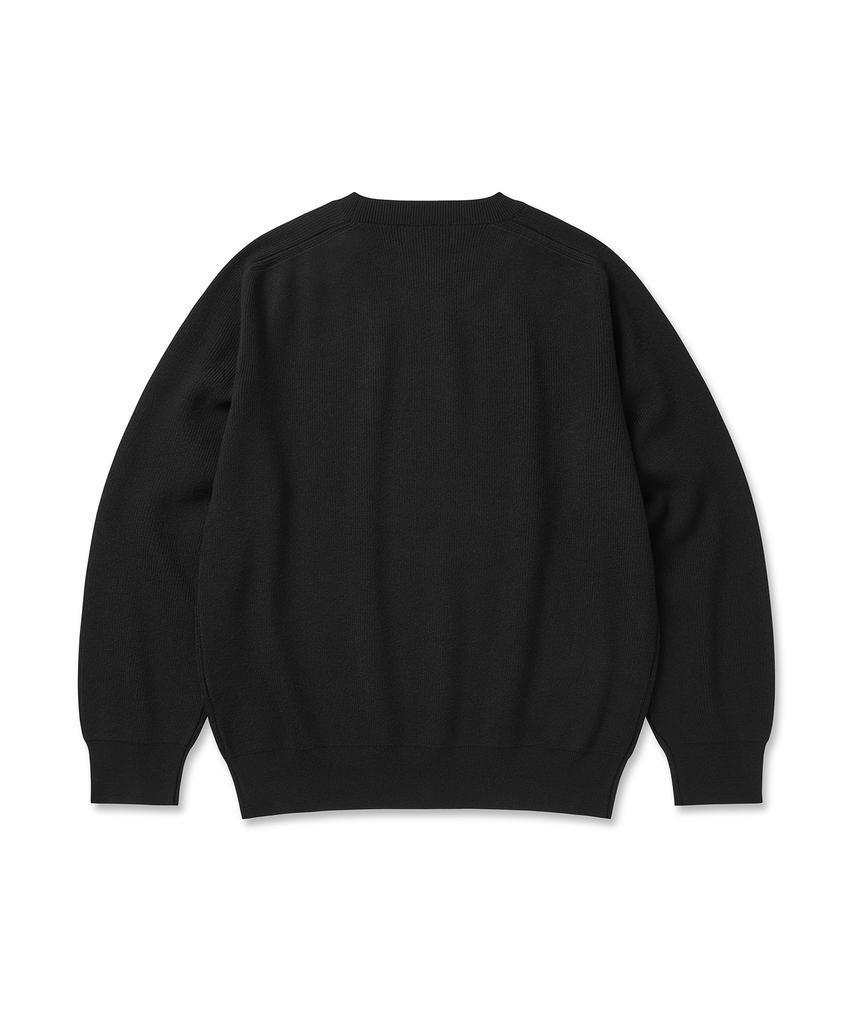 CUZNELLO Soft Saddle Crewneck Knit_Black