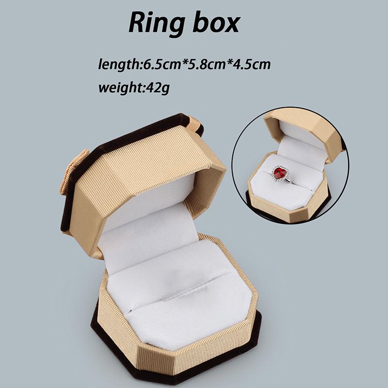 Velvet Display Jewelry Gift Box Jewelry Packing Case For Rings Bracelets Necklaces Sets Exquisite Bow Octagon Jewelry Box