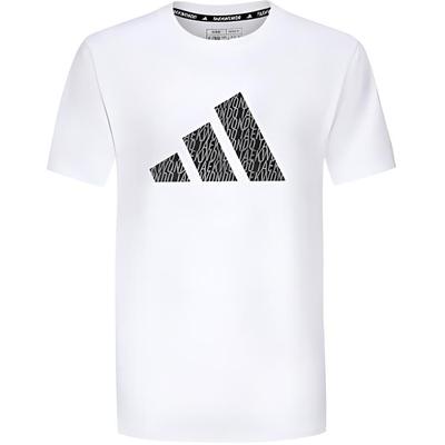 adidas Bedrucktes Logo Gestricktes Rundhals Kurzarm T-Shirt Unisex T-Shirts Weiß Schwarz ADICLTSPSTK-WGY