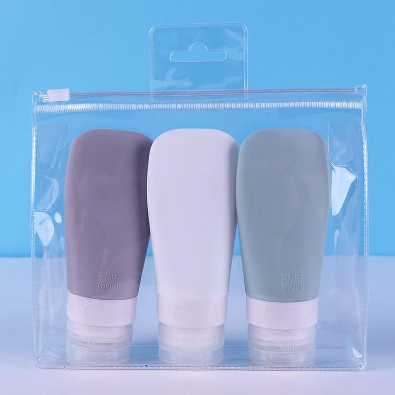 Silica Gel Packaging Bottle 60 Ml Shampoo Shower Gel Fire Extinguisher Bottles Squeeze Shower Gel Silicone Travel Set