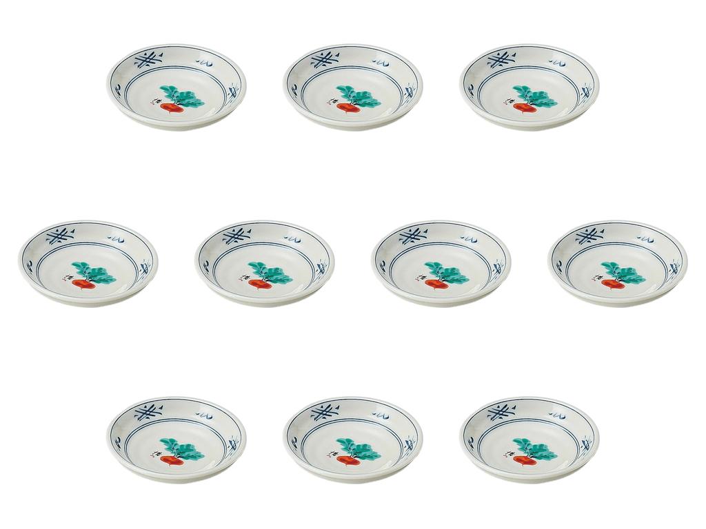 Set of 10 Turnip Small Plates x Small Plates Setomonohonpo [9.6 2.5cm]
