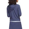 adidas Solid Color Half-Zip Hooded Jacket Women Jackets Navy-Blue HS8971