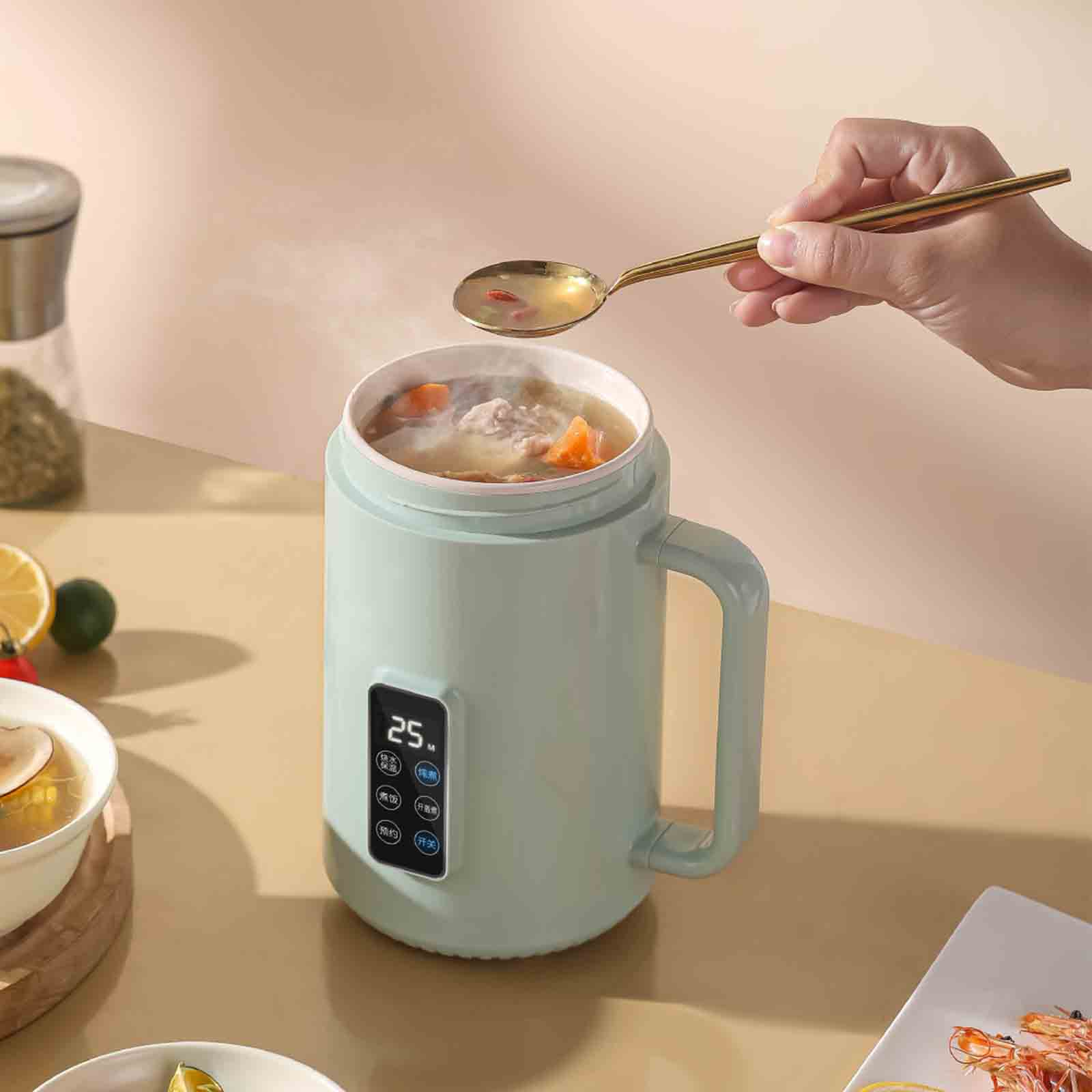 1л многоцелевая рисоварка портативная электрическая горячая кастрюля домашняя умная — фото 4