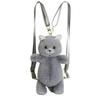Blues British Plush Animal Cat Backpack Schoolbag Realistic Purse Bag Travel