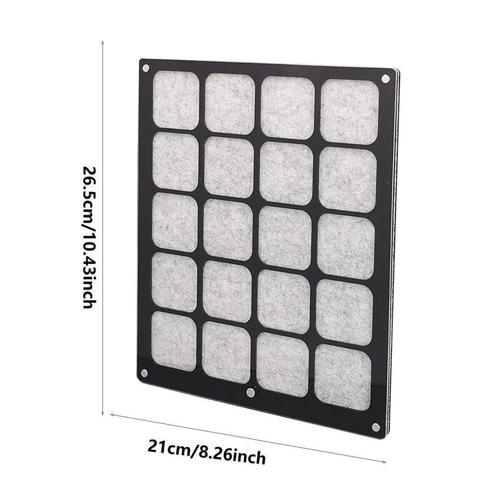 20 Girds Pin Collection Display s průhledným akrylovým prachotěsným krytem Display Box pro brož, medaili, odznak, cestovní brože, kancelářské sponky