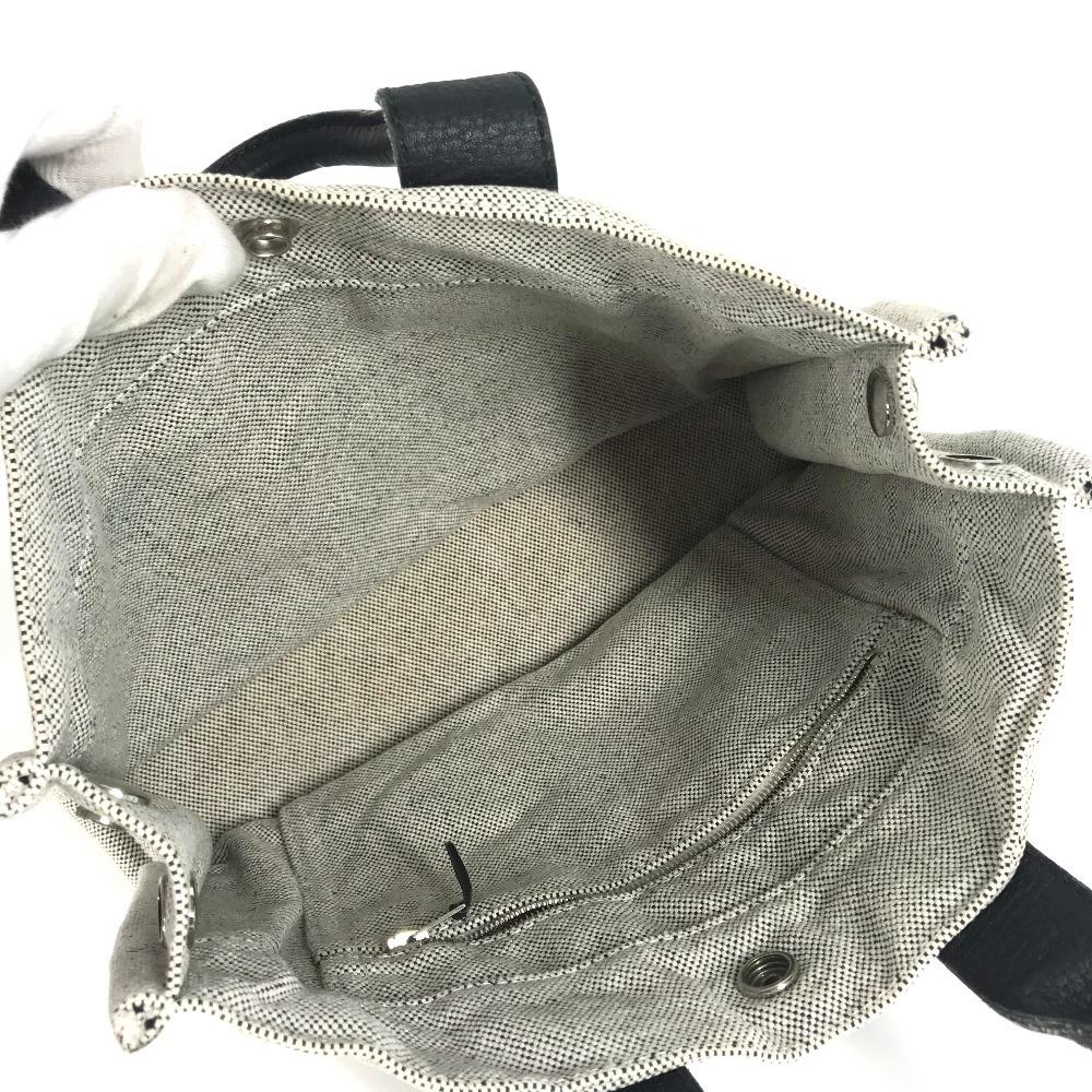 Hermes Sacquain PM Tragetasche Handtasche Toile H / Leder Schwarz/grau