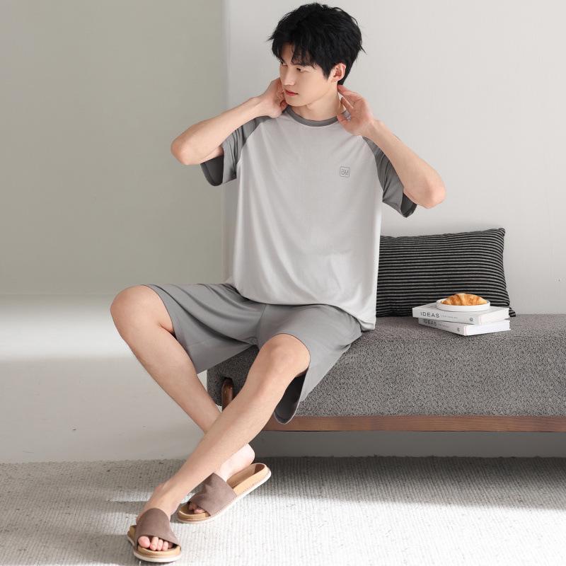 New 2026 Men's Modal Short Sleeve Pajama Set – Cool, Lightweight Summer Wear for Home or Outdoors