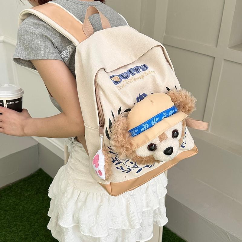 Plush Bear Duffy Backpack Travel School Bags Large Students Capacity