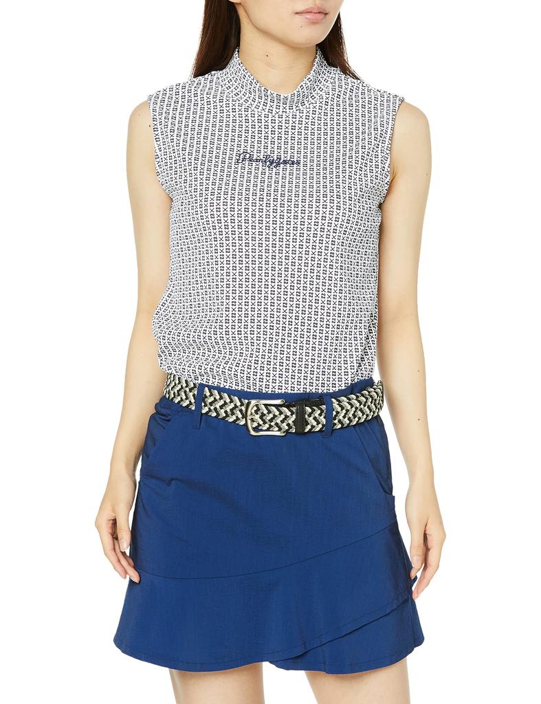 PEARLY GATES Sleeveless Full Dull Stretch Pique Waffle with PG Komon and 0 Women's Undershirt, Pattern, Moisture-wicking Quick-Drying / 055-3167408