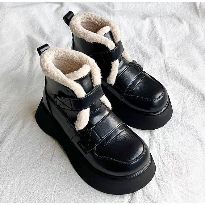 Thick-soled soft-soled snow boots for women's 2025 winter new warm short women's boots heightened and velvet comfortable Northeast cotton shoes
