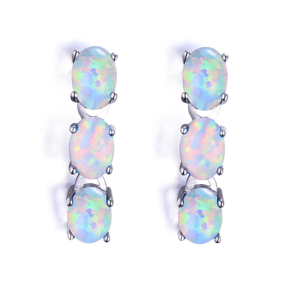 Three Purple Earrings Womens Fashionable and Versatile Earrings