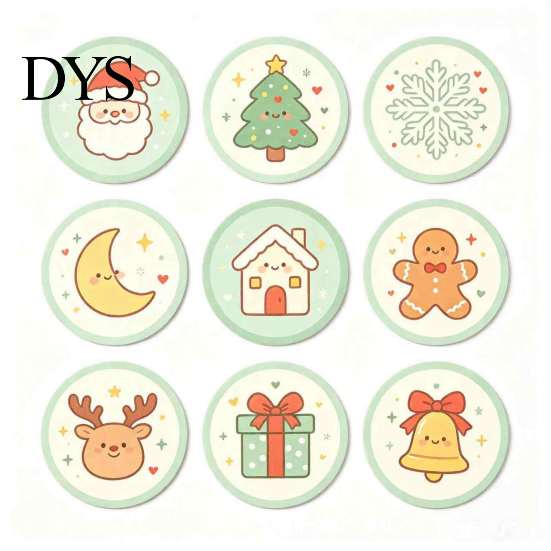 Kitchen Dining Table Accessories 9Pcs Christmas Wooden Coasters Set, Heat Resistant Cup Mats, Waterproof Pads for Round Protection Mats Home