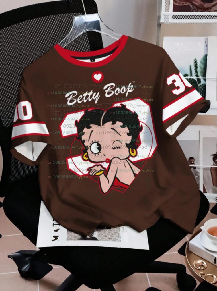 2026 Cartoon duck Betty Boop Print men Women's Short Sleeve T-Shirt Casual 3d Print Summer kids parent Sport Tops T-shirt Tee