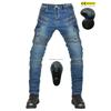 Herren Motorrad-Reithosen Mit Abnehmbaren Knieschonern Vintage-Stil Baumwollmischung Lässige Biker-Jeans Saison