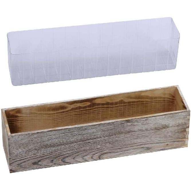 10 Pcs Plastic Planter Liners Clear Rectangular Plastic Liners for Flower Box Planter Window Box Planter 16.2" L X 3" W X 3.5" H for Indoor Outdoor